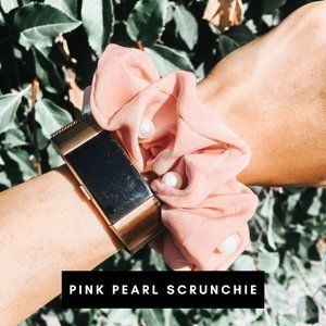 Pink Satin Scrunchie w/ Pearls (Bundle 3 for $25)